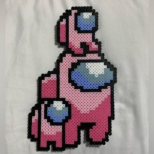 Pink among us Perler art